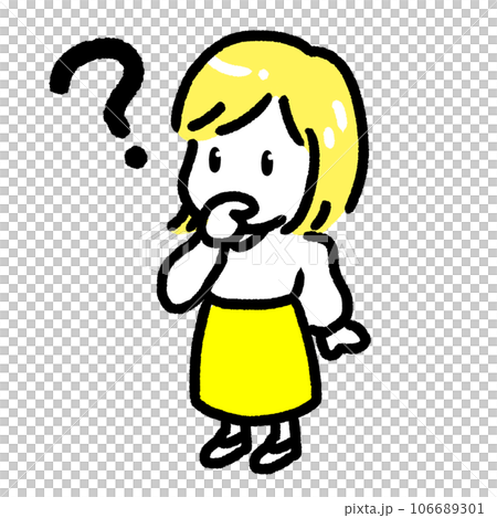 迷你變形簡單女性插畫可疑的woman_color 106689301