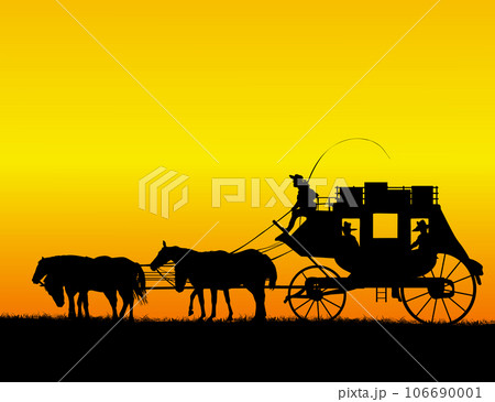 Four horses stage coach wagon 106690001