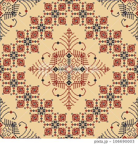 Latvian embroidery vector seamless pattern 71 106690003
