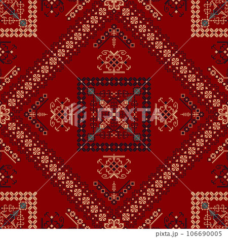 Latvian embroidery vector seamless pattern 73 106690005