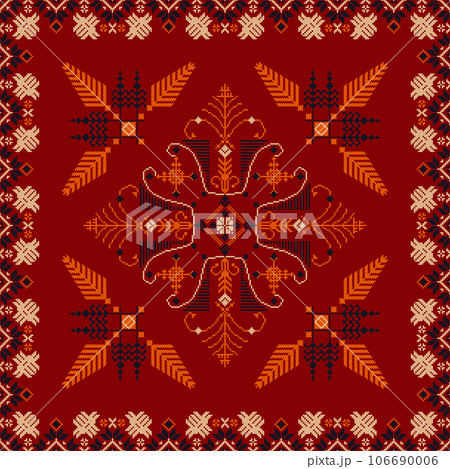 Latvian embroidery vector seamless pattern 74 106690006