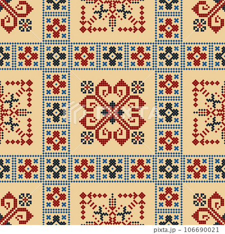 Latvian embroidery vector seamless pattern 84 Latvian embroidery vector seamless pattern 84 106690021