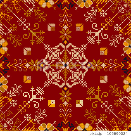 Latvian embroidery vector seamless pattern 85 106690024