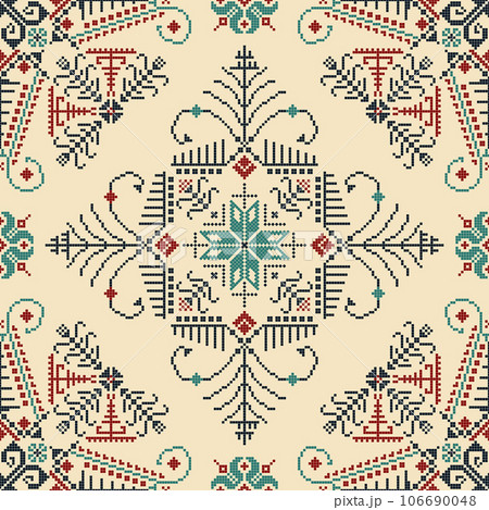 Latvian embroidery vector seamless pattern 98 Latvian embroidery vector seamless pattern 98 106690048