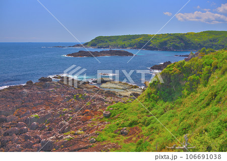 伊豆半島・南伊豆・爪木崎・爪木崎灯台の周りを一周出来る歩道から須崎を眺める・静岡県下田市(3) 106691038