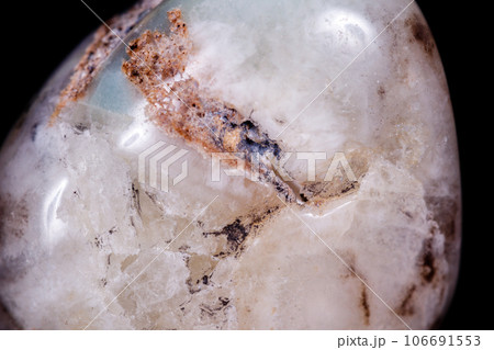 Macro Mineral Stone Amazonite on a black background Macro Mineral Stone Amazonite on a black background 106691553