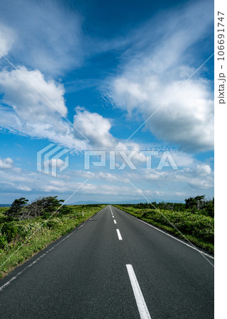 どこまでも続く直線道路エヌサカ線 106691747