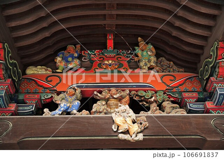秩父神社、吾野、神社、木、紅葉、イチョウ、銀杏、乳銀杏、乳イチョウ、黄色、赤、もみじ、建築、秩父、埼 106691837