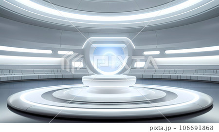 White Futuristic Cylinder Scene White Futuristic Cylinder Scene 106691868