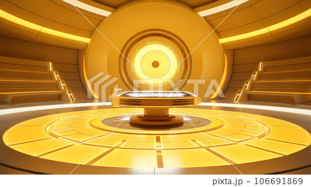 Yellow Futuristic Cylinder Scene Yellow Futuristic Cylinder Scene 106691869