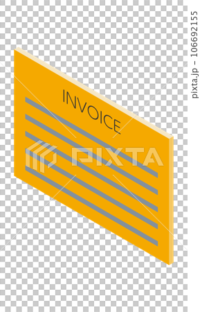 發票 2（水平、等軸、左向、文檔、英文、橙色、1 張） 106692155