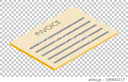 發票 2（水平、等軸測、朝右、文檔、英文、橙色、1 張） 106692157