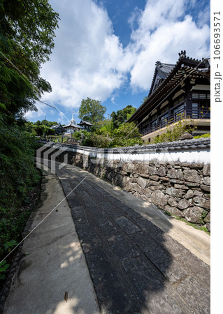 寺院と教会の見える風景(道) 106693571