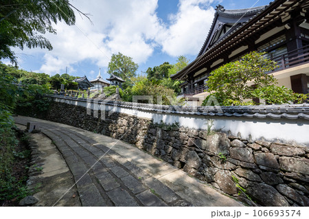 寺院と教会の見える風景(道) 106693574