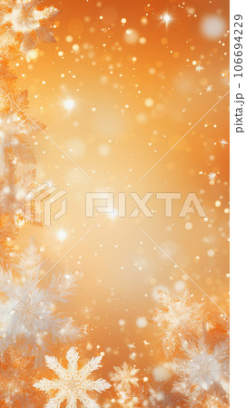 Christmas abstract holiday snowflakes on bright yellow background, copy space Christmas abstract holiday snowflakes on bright yellow background, copy space 106694229