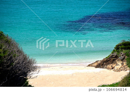 伊豆半島・南伊豆・爪木崎・プライベート感溢れる白砂の美しいビーチ、九十浜海水浴場・静岡県下田市(3) 106694814