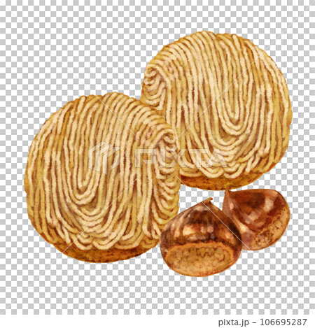 秋の味覚モンブランと栗 106695287