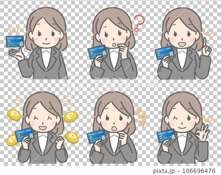 Young woman (suit) with a credit card Young woman (suit) with a credit card 106696478