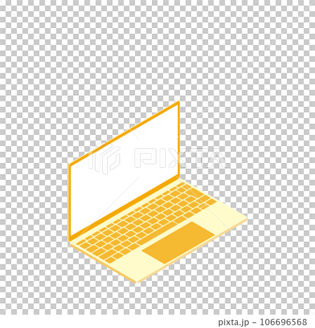 白屏筆記本電腦（16:9，等距，右向，90 度，橙色，1 台） 106696568