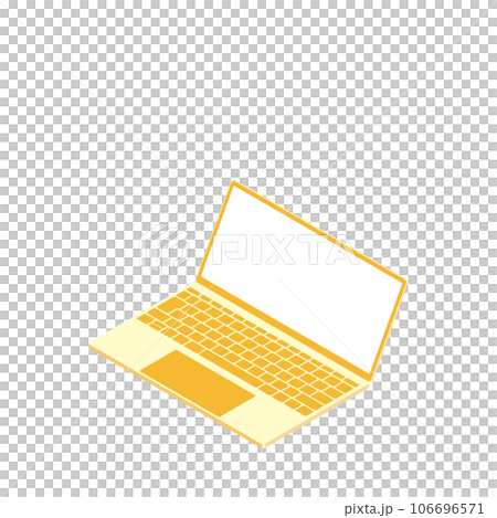 白屏筆記本電腦（16:9，等距，朝左，自然傾斜，橙色，1 台） 106696571