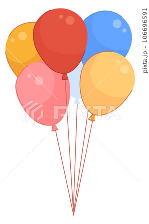 Colorful balloons bunch. Holiday party decoration icon 106696591