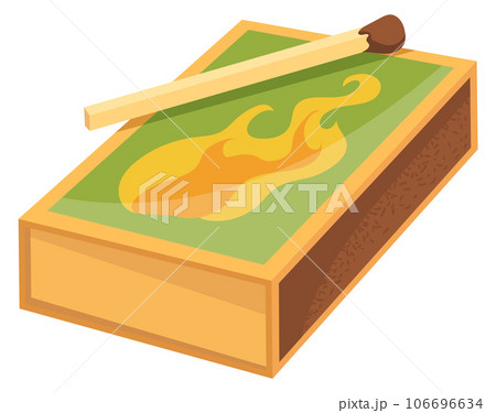 Match box cartoon icon. Cartoon paper package with matchstick 106696634