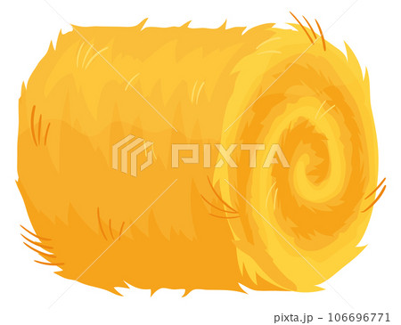 Hay bale cartoon icon. Rural farm element Hay bale cartoon icon. Rural farm element 106696771