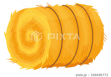 Golden straw bale. Hay roll cartoon icon 106696772
