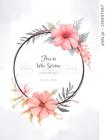 Floral cover, frame design with orchid flower on white background. Luxury premium background pattern for tropical menu, elite summer sale, luxe invite template Floral cover, frame design with orchid flower on white background. Luxury premium background pattern for tropical menu, elite summer sale, luxe invite template 106697067