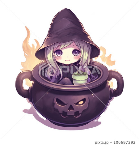Watercolor witch magic in cauldron Halloween theme on transparent background Watercolor witch magic in cauldron Halloween theme on transparent background 106697292