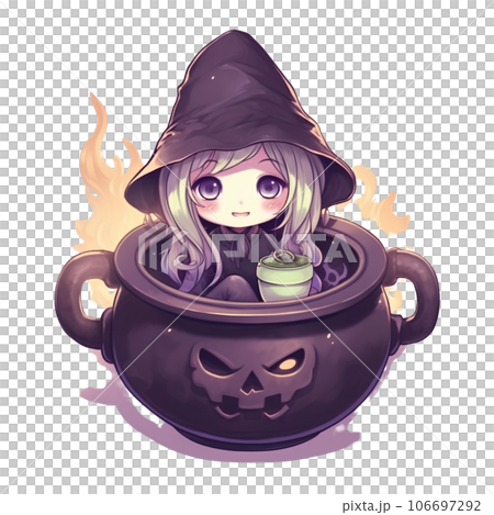 Watercolor witch magic in cauldron Halloween theme on transparent background Watercolor witch magic in cauldron Halloween theme on transparent background 106697292