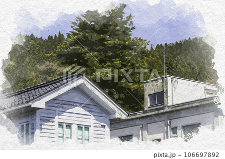 水彩画風 智頭宿 西河克己映画記念館 鳥取県八頭郡智頭町 水彩画風 智頭宿 西河克己映画記念館 鳥取県八頭郡智頭町 106697892