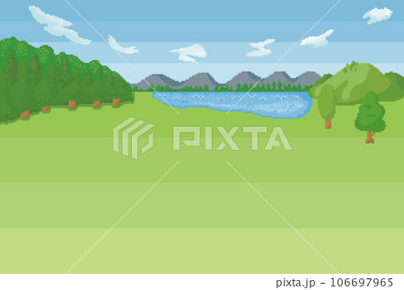 草原　ドット絵 106697965