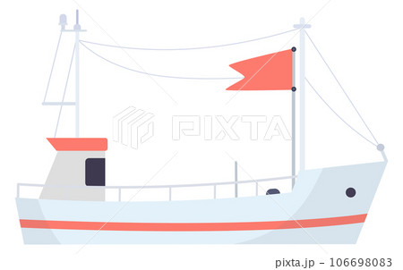 River boat color icon. Cute water transport 106698083