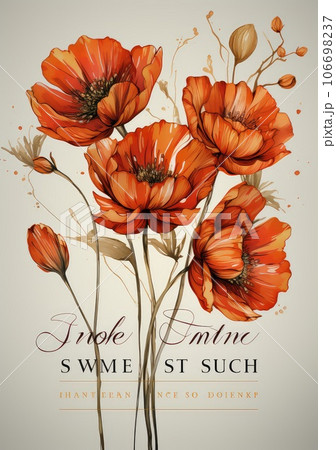 Floral cover, frame design with orchid flower on white background. Luxury premium background pattern for tropical menu, elite summer sale, luxe invite template Floral cover, frame design with orchid flower on white background. Luxury premium background pattern for tropical menu, elite summer sale, luxe invite template 106698237