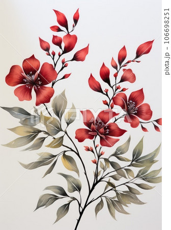 Floral cover, frame design with orchid flower on white background. Luxury premium background pattern for tropical menu, elite summer sale, luxe invite template 106698251