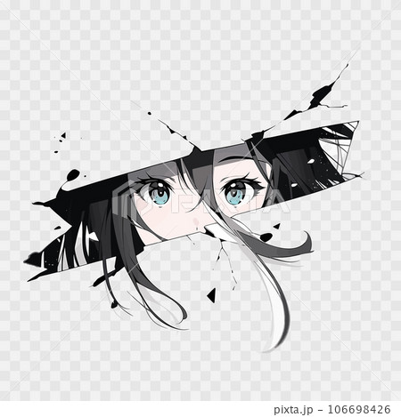 Anime Manga Eyes Looking from a Paper Tear Stock Vector - Illustration of  smile, tshirt: 273660949