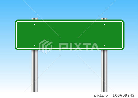 Blank Green Freeway Sign Isolated. Vector illustration 106699845