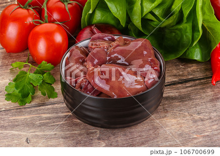 Raw chicken liver for cooking 106700699