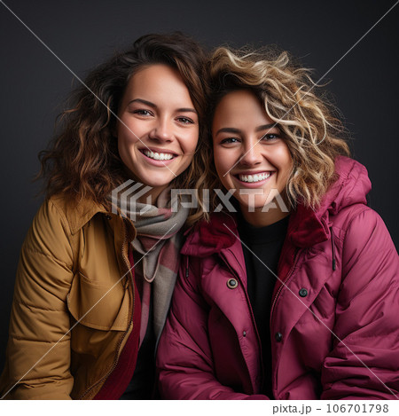 多様性やジェンダーレスや性的少数者やマイノリティなどLGBTQカップルのイメージ「AI生成画像」 106701798