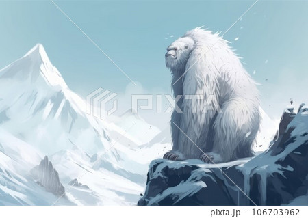 Yeti snowy mountain. Winter snow. Generate Ai 106703962