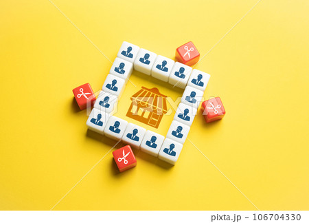 Dismissal of some employees. Optimization of company staff size. Planned layoffs. Adaptation of business to new conditions. Automation of processes, revision of work structure. 106704330