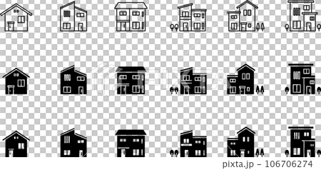 House monochrome icon set 106706274