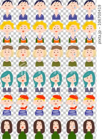 6位女性的6種面部表情圖解_3 6位女性的6種面部表情圖解_3 106708419
