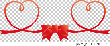 兩個由絲帶製成的紅心框架 106709363