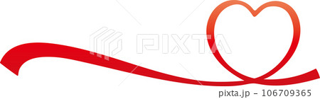 リボンで作られた赤いハートフレーム リボンで作られた赤いハートフレーム 106709365