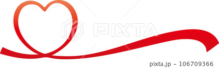 リボンで作られた赤いハートフレーム 106709366