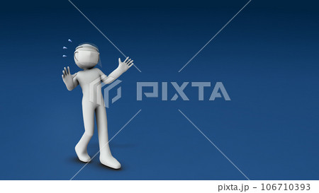 驚き、後ずさるフェイスガードをつけた医療従事者。 106710393