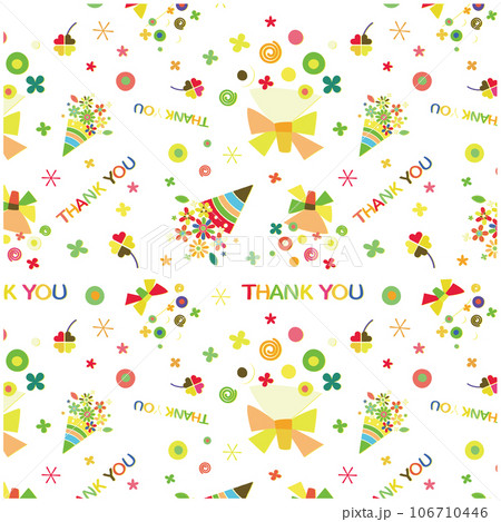 パターン柄 花柄 花束セット THANK YOU 106710446