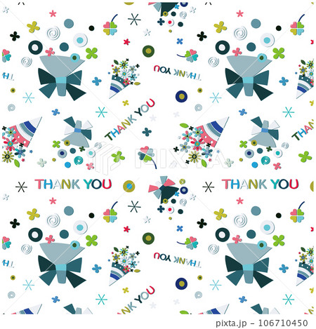 パターン柄 花柄 花束セット THANK YOU パターン柄 花柄 花束セット THANK YOU 106710450